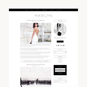 Chic Feminine WordPress Theme | Website Template | Blog | Marilyn (Simple) | Kadence