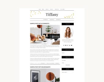 Chic Feminine WordPress Theme | Website Template | Blog | Tiffany (Simple) | Kadence