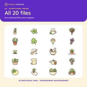 Herb Kitchen Garden Botanical Clip Art PNG, 20 Garden Designs image 10