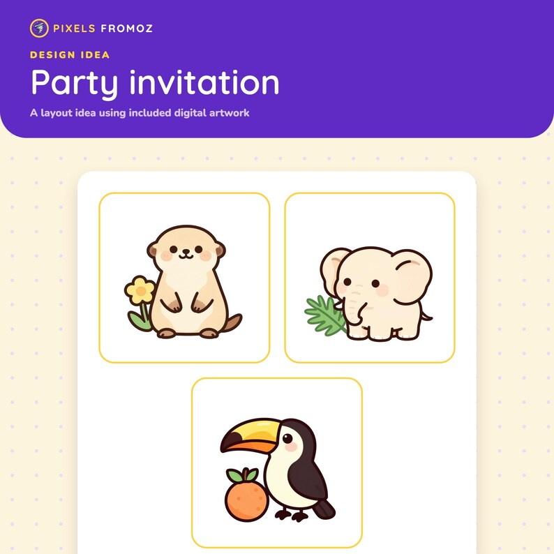 Jungle Animal Clip Art PNG, 20 Tropical Safari Friends (Digital Download) image 6