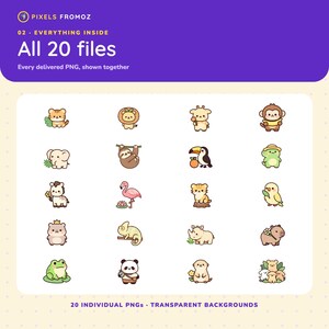 Jungle Animal Clip Art PNG, 20 Tropical Safari Friends (Digital Download) image 10