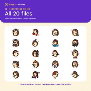 Hedgehogs Gone Wild - 20 Funny Kawaii Animal Clip Art Stickers image 9