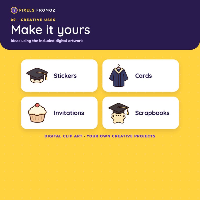 Graduation Celebration Clip Art PNG, 20 Original Party Designs image 3