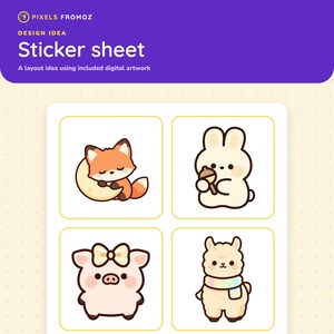 Imágenes prediseñadas de animales para baby shower en formato PNG, 20 adorables amigos para la habitación del bebé para manualidades. imagen 7