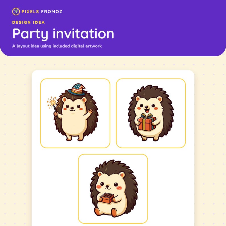 Clip art stagionale di ricci Kawaii - 20 adesivi di animali per le feste in formato PNG immagine 5