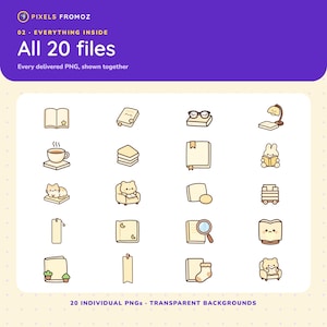 Book Lover Reading Sticker Clip Art PNG, 20 Cozy Reading Designs image 10