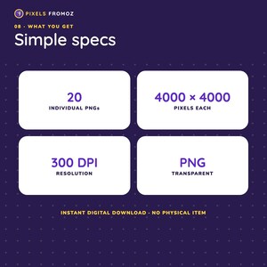 Imágenes prediseñadas PNG de mascotas divertidas, 20 perros, gatos, conejos y hámsteres (descarga digital) imagen 4