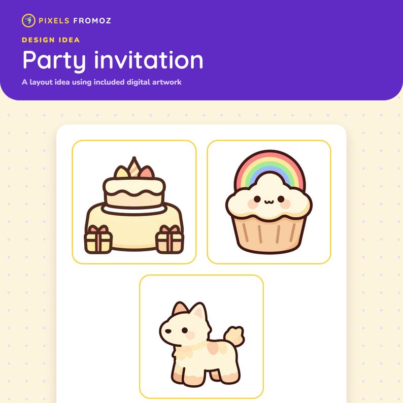 Rainbow Birthday Party Clip Art PNG, 20 Cheerful Celebration Designs image 6