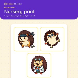 Hedgehogs Gone Wild - 20 Funny Kawaii Animal Clip Art Stickers image 4