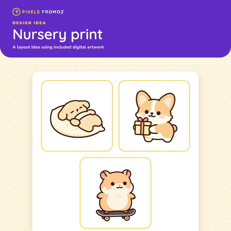 Imágenes prediseñadas PNG de mascotas divertidas, 20 perros, gatos, conejos y hámsteres (descarga digital) imagen 5