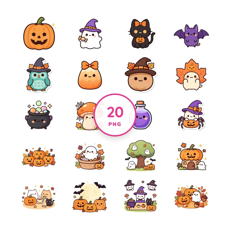 Spooky Halloween Clip Art — 20 Transparent PNGs image 1