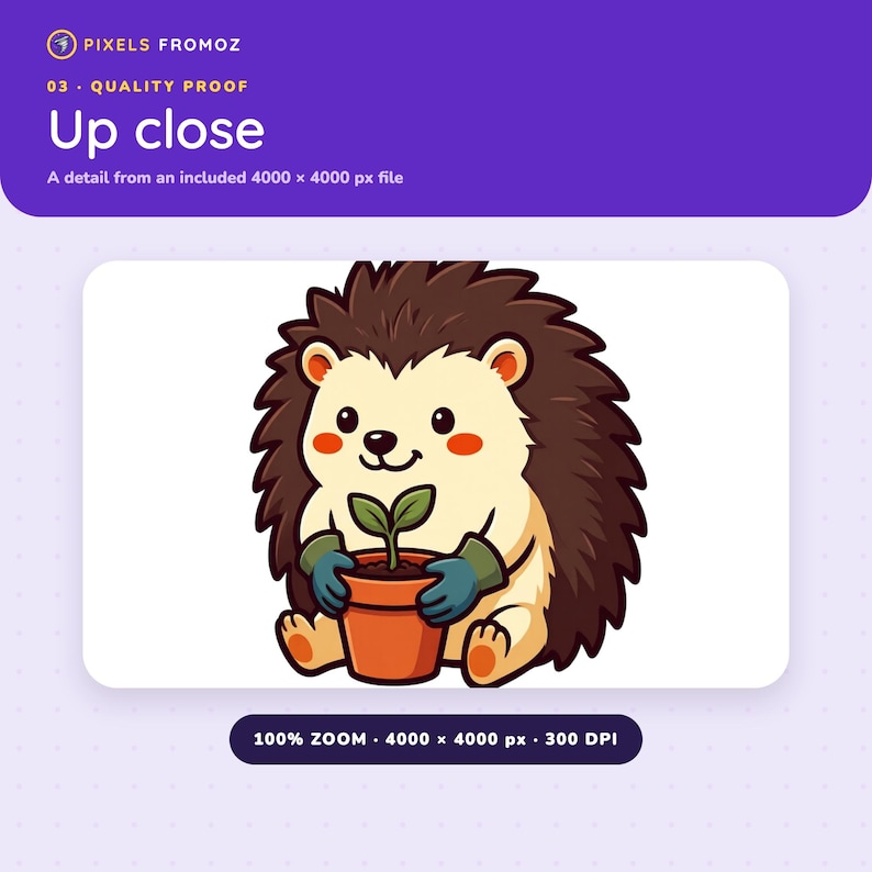 Retro Kawaii Hedgehog Clip Art – 20 Woodland Animal Illustrations (PNG) image 8