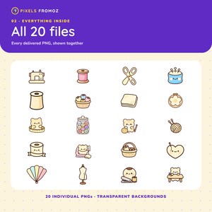 Sewing Craft Room Clip Art PNG, 20 Needlework Designs for Makers image 10
