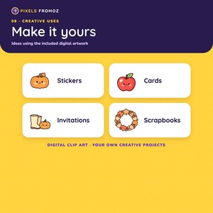 Autumn Harvest Clip Art PNG, 20 Cozy Fall Pumpkins and Harvest Designs image 3