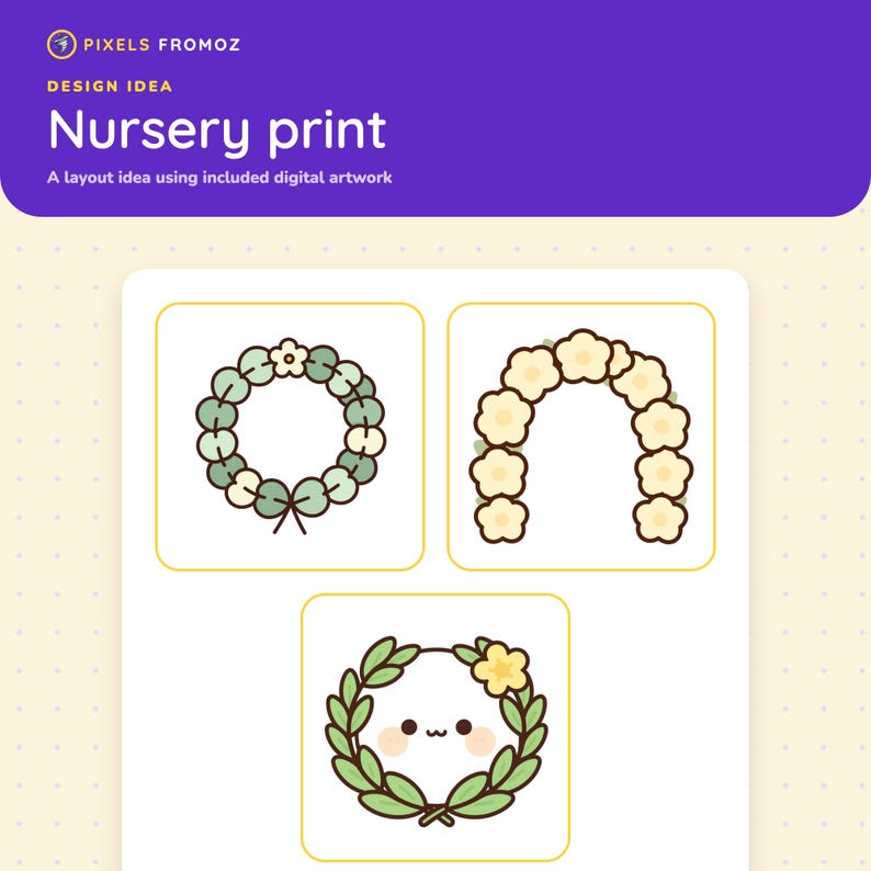 Floral Wreaths and Garlands Clip Art PNG, 20 Botanical Designs image 5