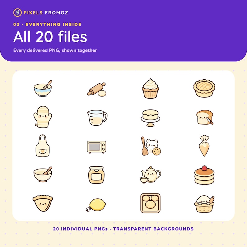 Images clipart PNG de cuisine à thème pâtisserie, 20 créations culinaires (téléchargement numérique) image 10