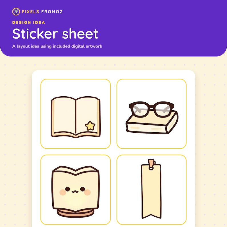 Book Lover Reading Sticker Clip Art PNG, 20 Cozy Reading Designs image 7