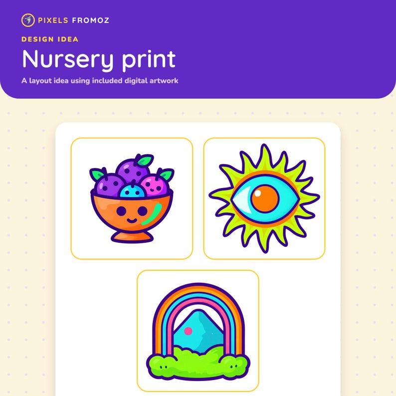 Imágenes prediseñadas PNG de estilo retro kawaii para pared, 20 mini láminas eclécticas imagen 5
