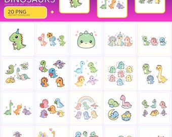 Kawaii Dinosaur Clip Art PNG - 20 Cute Prehistoric Graphics