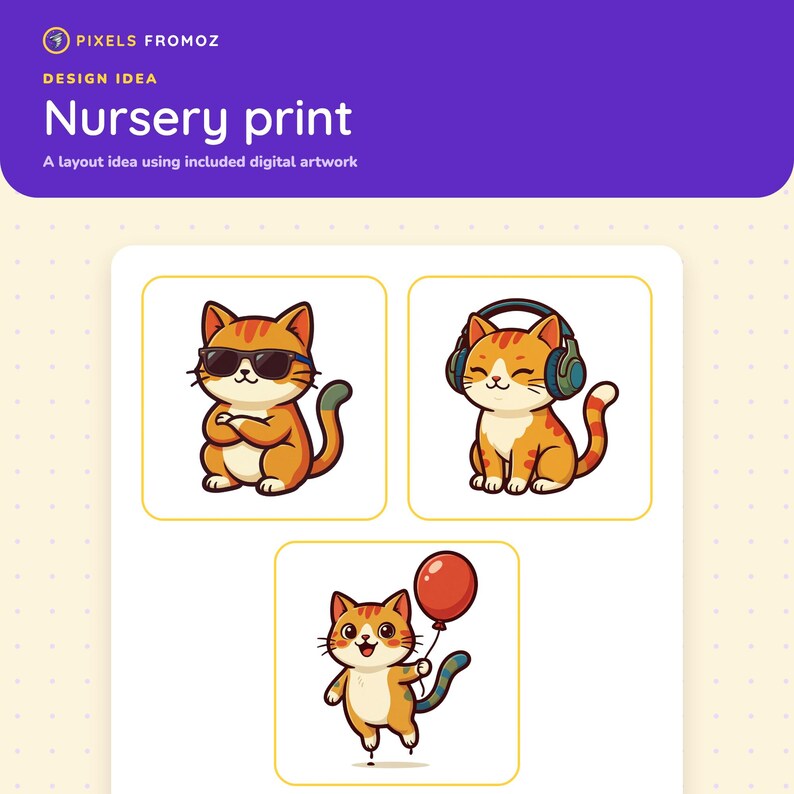 Kawaii Cat PNG Clip Art Set, 20 Illustrations with Props (Digital Download) image 5