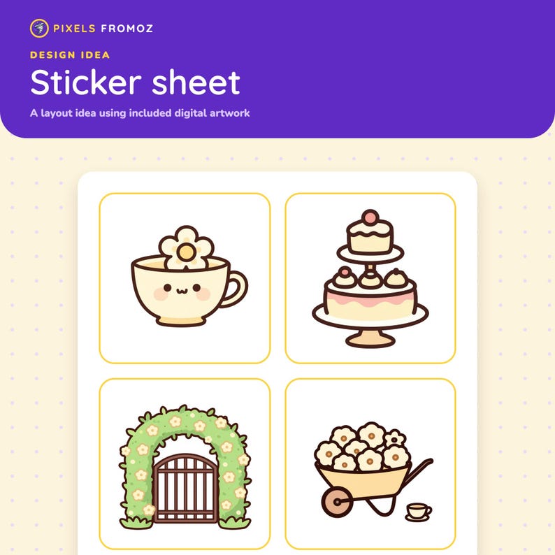 Garden Tea Party Clip Art PNG, 20 Whimsical Tea Designs image 7