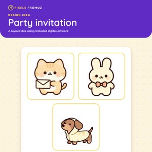 Imágenes prediseñadas PNG de mascotas divertidas, 20 perros, gatos, conejos y hámsteres (descarga digital) imagen 6