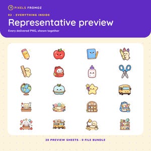 Imagens Kawaii para Sala de Aula – Materiais Escolares, Agendas para Professores (20 PNGs) imagem 10