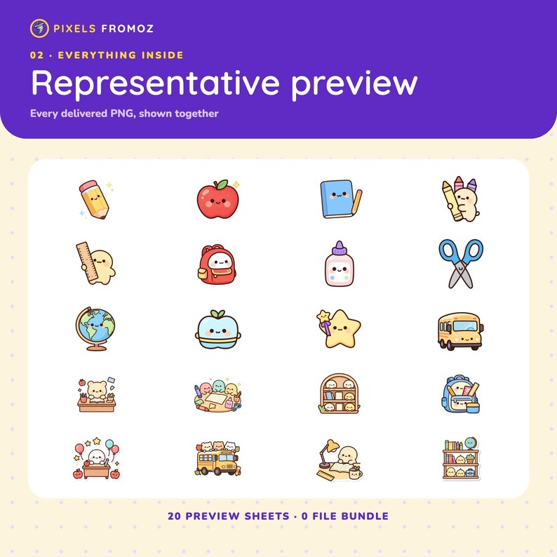 Imagens Kawaii para Sala de Aula – Materiais Escolares, Agendas para Professores (20 PNGs) imagem 10