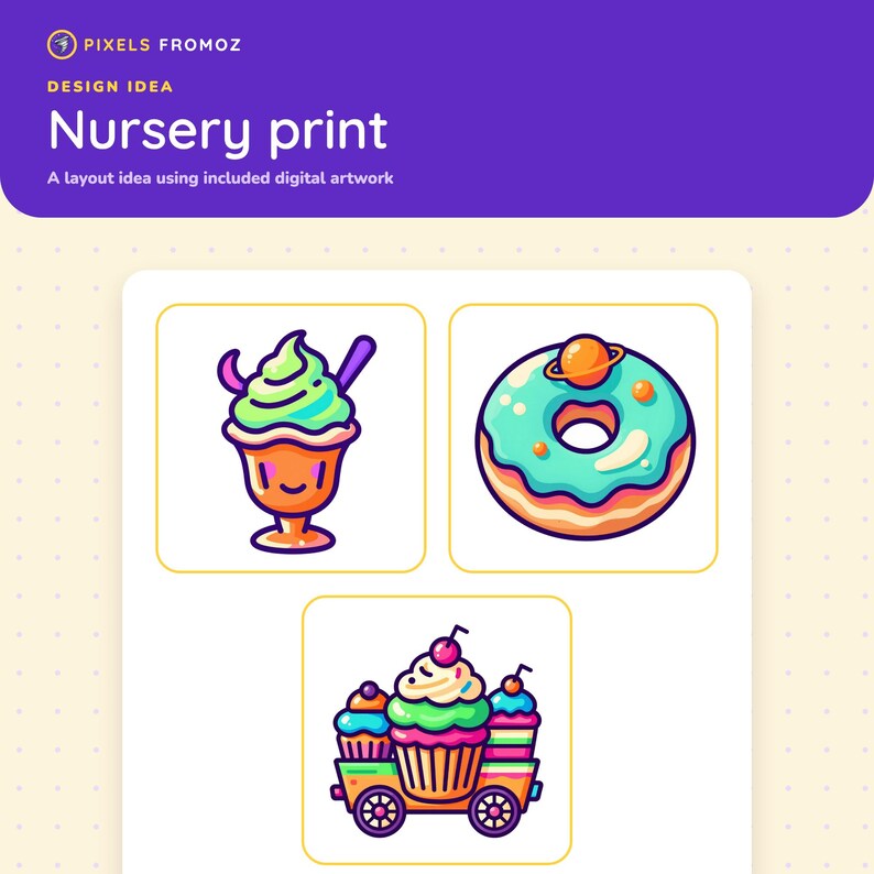 Whimsical Little Treats Clip Art PNG, 20 Surreal Party Designs image 5