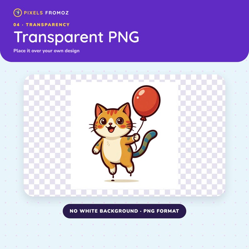 Kawaii Cat PNG Clip Art Set, 20 Illustrations with Props (Digital Download) image 8
