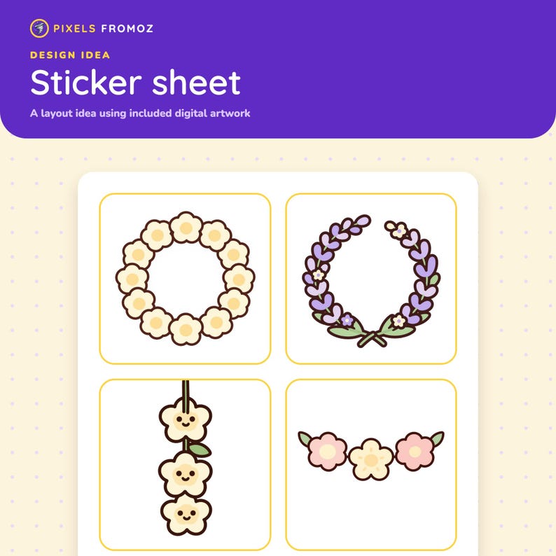 Floral Wreaths and Garlands Clip Art PNG, 20 Botanical Designs image 7