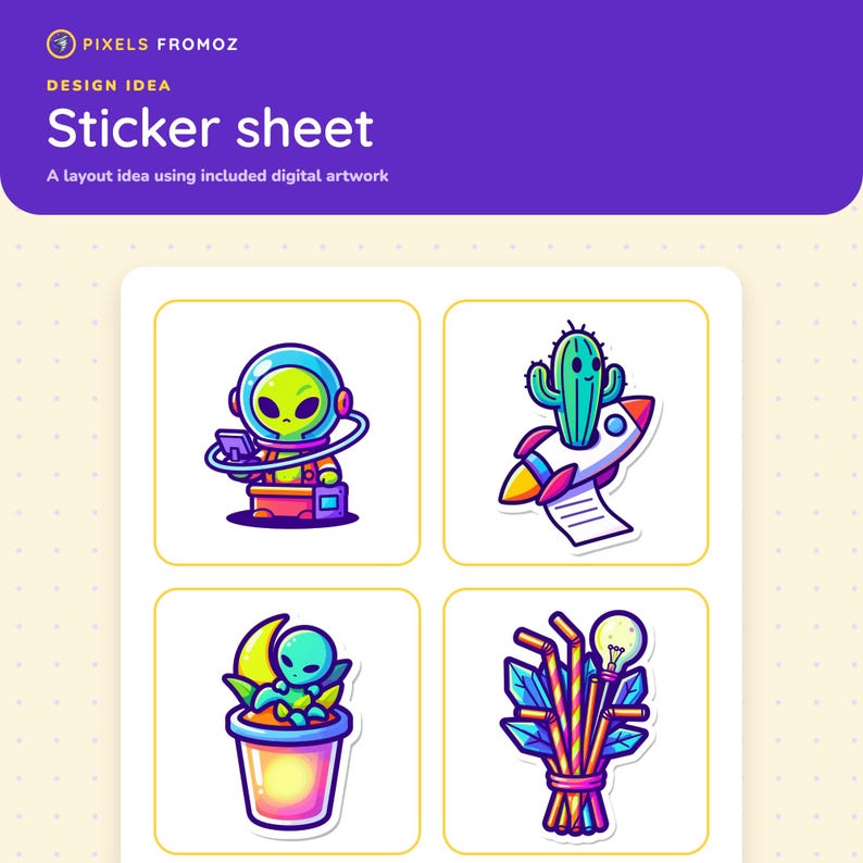 Imágenes prediseñadas PNG de una tienda de conveniencia intergaláctica de plantas de interior, 20 diseños cósmicos imagen 7