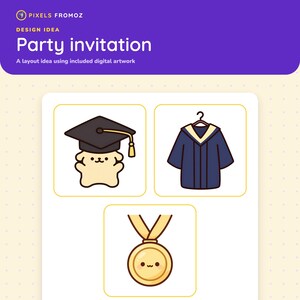 Graduation Celebration Clip Art PNG, 20 Original Party Designs image 6