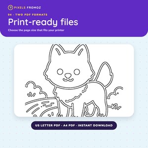 かわいい動物ぬりえ100枚、印刷可能なPDFブック（USレターサイズ、A4サイズ） 画像 8