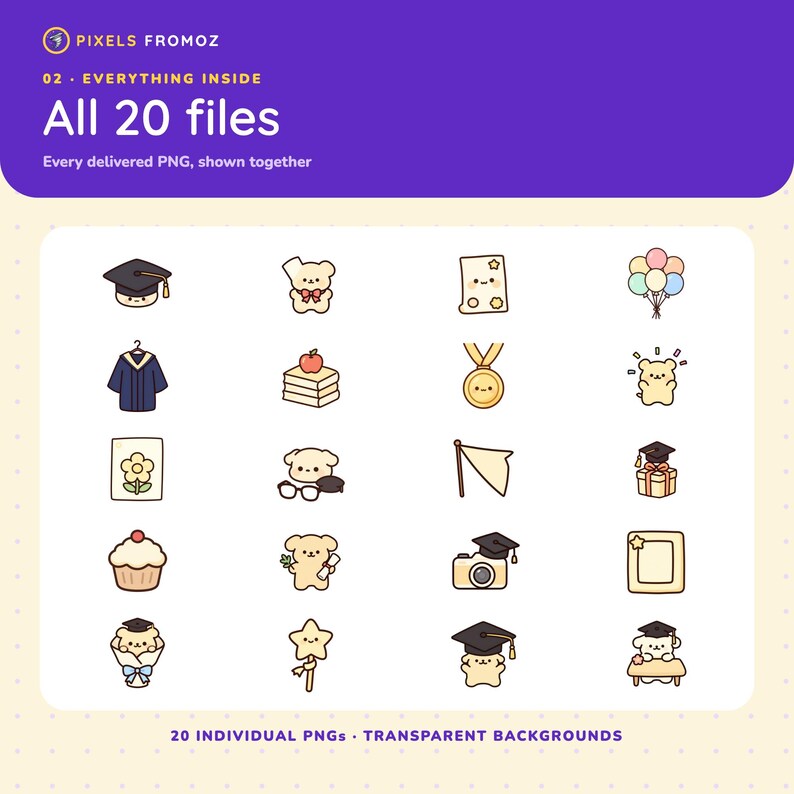 Graduation Celebration Clip Art PNG, 20 Original Party Designs image 10