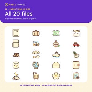 Travel Journal Adventure Icons PNG, 20 Vacation Clip Art Designs image 10