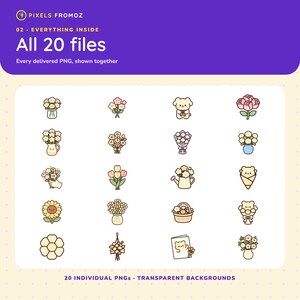 Cottage Garden Bouquet Clip Art PNG, 20 Floral Arrangement Designs image 10