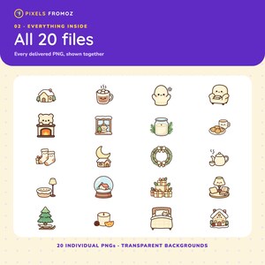 Winter Cozy Home Clip Art PNG, 20 Warm Hygge Holiday Designs image 10