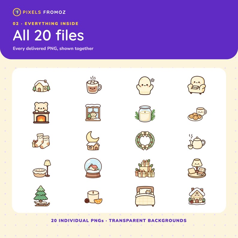 Winter Cozy Home Clip Art PNG, 20 Warm Hygge Holiday Designs image 10