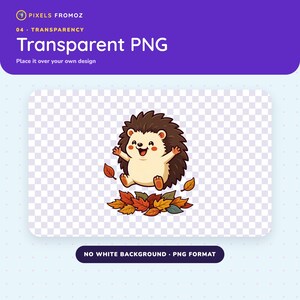Retro Kawaii Hedgehog Clip Art – 20 Woodland Animal Illustrations (PNG) image 7