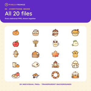 Autumn Harvest Clip Art PNG, 20 Cozy Fall Pumpkins and Harvest Designs image 10