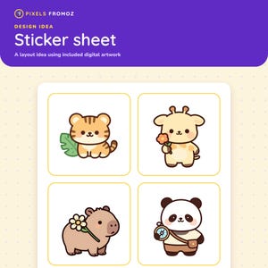 Jungle Animal Clip Art PNG, 20 Tropical Safari Friends (Digital Download) image 7