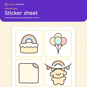 Rainbow Birthday Party Clip Art PNG, 20 Cheerful Celebration Designs image 7