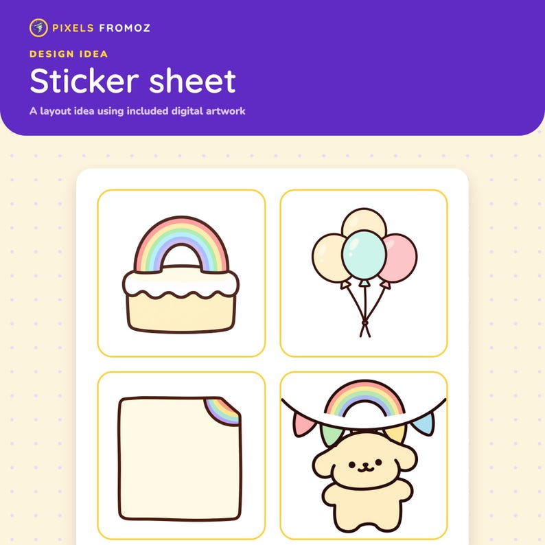 Rainbow Birthday Party Clip Art PNG, 20 Cheerful Celebration Designs image 7