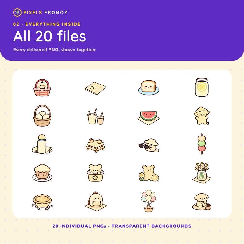 Picnic Party Clip Art PNG, Outdoor Celebration Designs (Digital Download) image 10