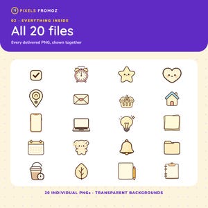 20 Functional Planner Icons, Productivity Symbols (Digital Download) image 10