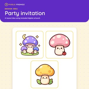 Kawaii Mushroom Clip Art — 20 Transparent PNGs, 4000px image 6