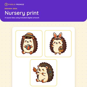 Clip art stagionale di ricci Kawaii - 20 adesivi di animali per le feste in formato PNG immagine 4