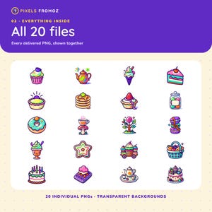 Whimsical Little Treats Clip Art PNG, 20 Surreal Party Designs image 10