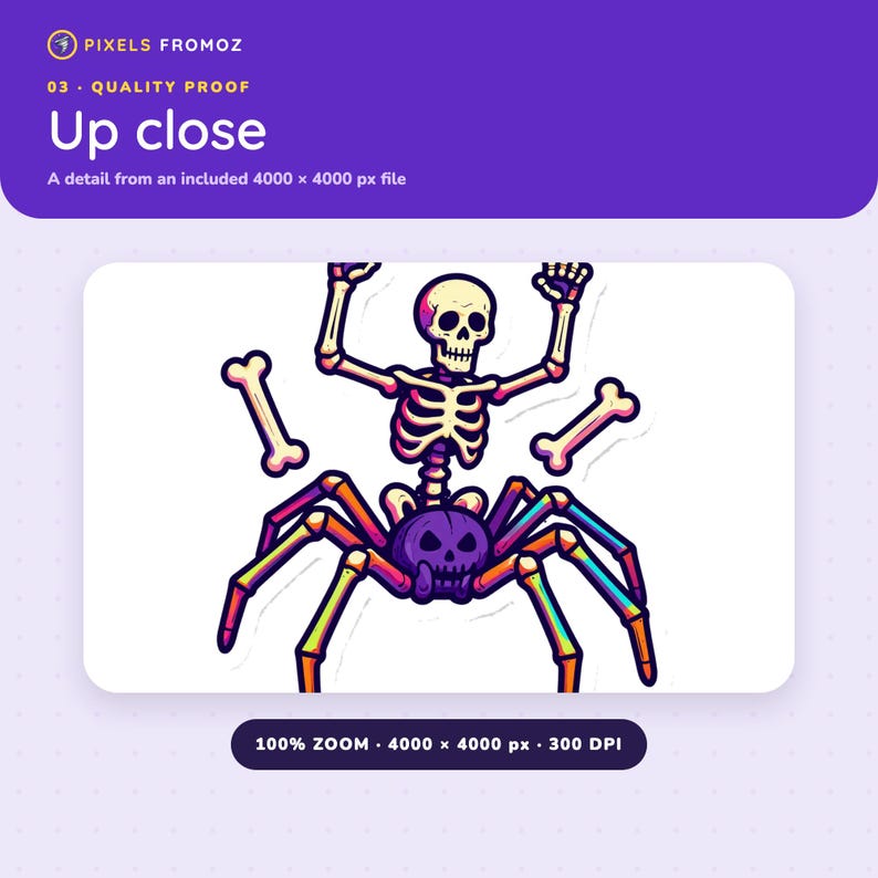 Surreal Skeleton Halloween Clip Art PNG, 20 Candy-Colored Designs image 9